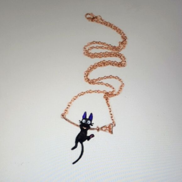 New Studio Ghibli Kiki's Delivery Service Jiji Hanging On Broom Necklace New… - Picture 9 of 9